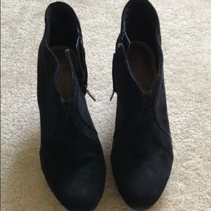 Black Clarks Suede Booties